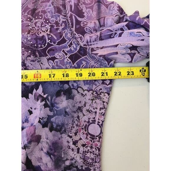 Y2K 90s Fairy Psychedelic Witchy Floral Mandala Boho Top 0X Flowy Artsy Hippie - Picture 13 of 14